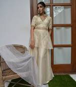 Pale White Sharara Set