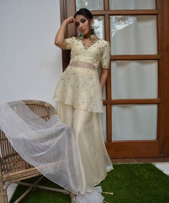 Pale White Sharara Set 4