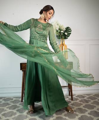 Fresh Green Anarkali 5