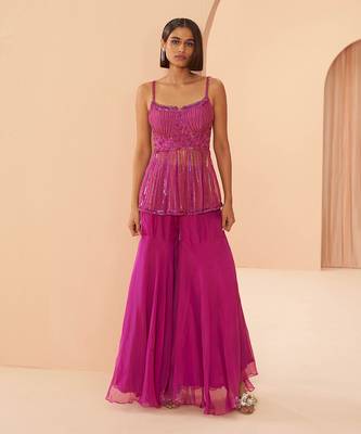 Candy Pink Sharara Set 1
