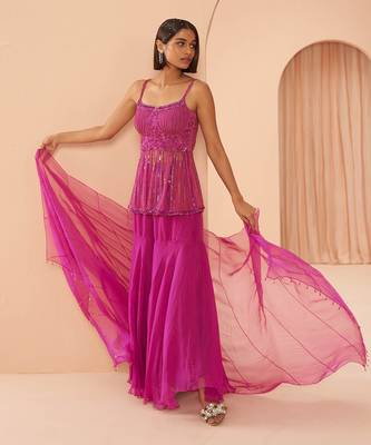 Candy Pink Sharara Set 3