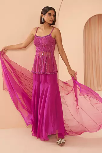 Candy Pink Sharara Set