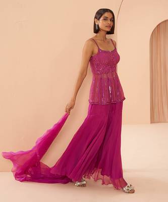 Candy Pink Sharara Set 4