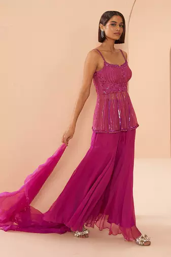 Candy Pink Sharara Set