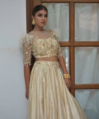 Blond Feather Lehenga 1