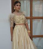 Blond Feather Lehenga