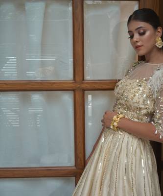 Blond Feather Lehenga 2