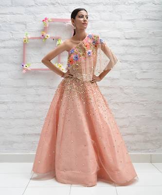 Leafy Peach Lehenga Set 1