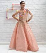 Leafy Peach Lehenga Set
