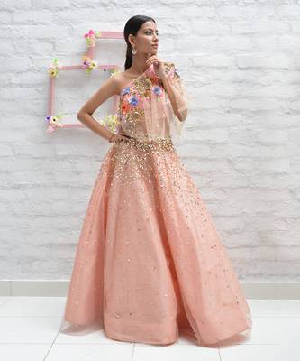 Leafy Peach Lehenga Set 2