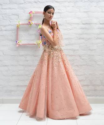 Leafy Peach Lehenga Set 3