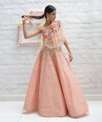 Leafy Peach Lehenga Set 5