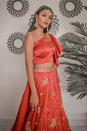 Warm Orange Lehenga Set