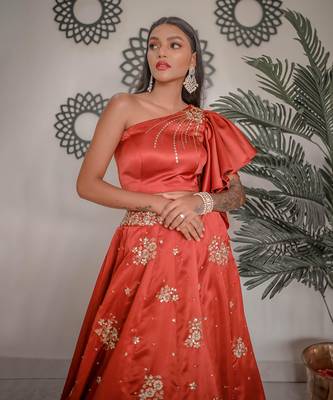 Warm Orange Lehenga Set 3