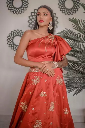 Warm Orange Lehenga Set