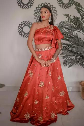 Warm Orange Lehenga Set