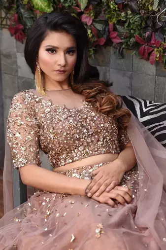 Dusty Rose Glamour Lehenga Set