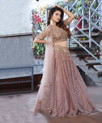Dusty Rose Glamour Lehenga Set 1