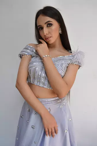 Ice Mauve Lehenga Set