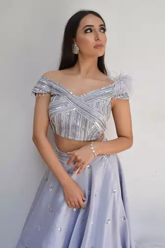 Ice Mauve Lehenga Set