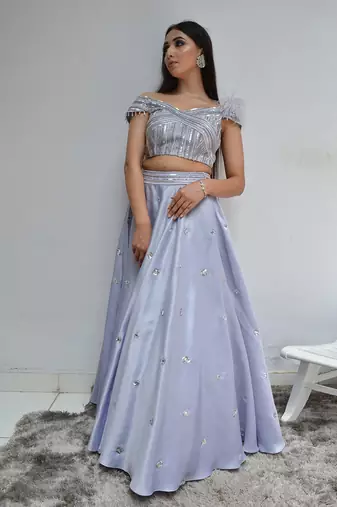 Ice Mauve Lehenga Set