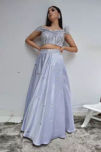 Ice Mauve Lehenga Set