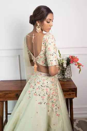 Brassica Mint Lehenga