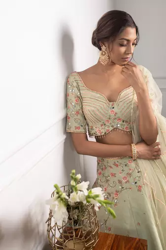 Brassica Mint Lehenga
