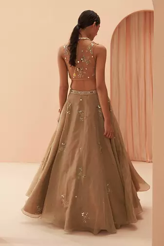 Gold Flake Mirror Lehenga