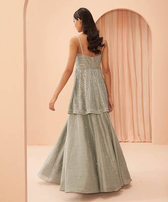 Mint Mirror Lehenga Set 2