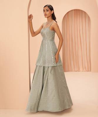 Mint Mirror Lehenga Set 3
