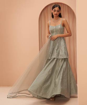 Mint Mirror Lehenga Set 4