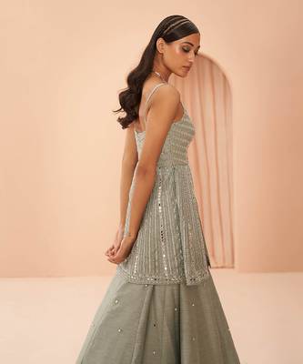Mint Mirror Lehenga Set 5