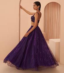Purple Embroidered Lehenga Set
