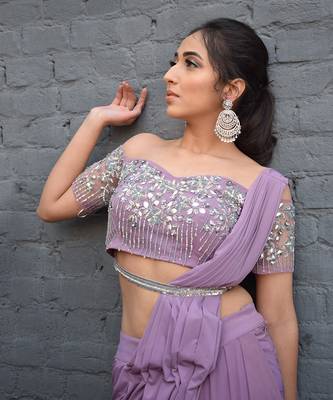 Dream Lilac Drape Saree 2