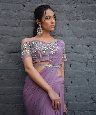 Dream Lilac Drape Saree 3