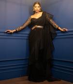 Night Tulip Ruffle Saree