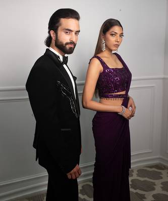 Deep Aubergine Drape Saree 6