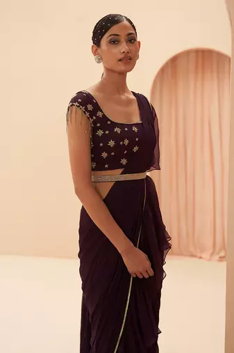 Deep Wine Saree