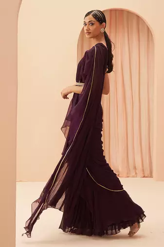 Deep Wine Saree