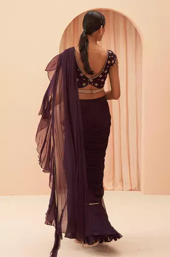 Deep Wine Saree