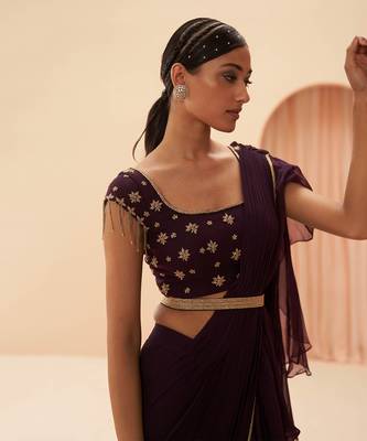Deep Wine Saree 5