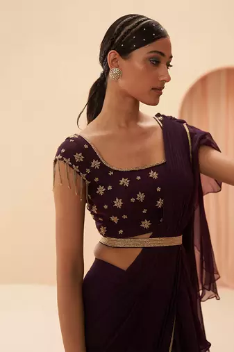 Deep Wine Saree