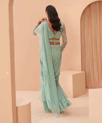 Mist Ruffle Saree 2