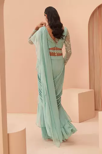 Mist Ruffle Saree