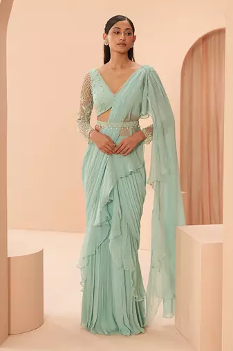 Mist Ruffle Saree