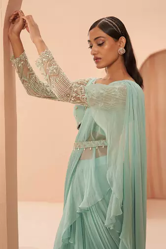Mist Ruffle Saree