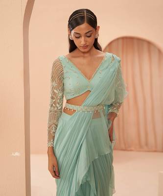 Mist Ruffle Saree 5