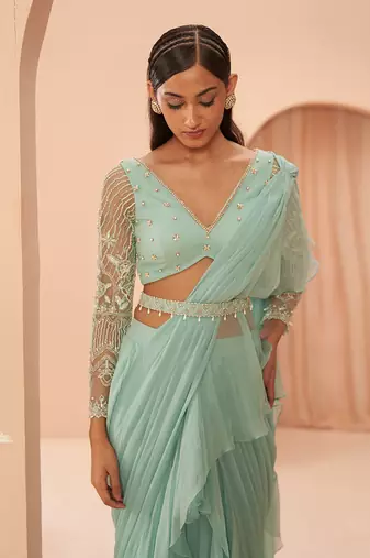 Mist Ruffle Saree