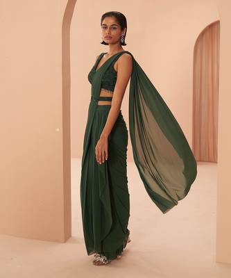 Indian Green Saree 2